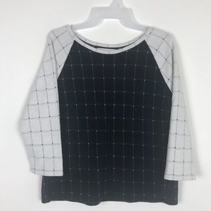 Ann Taylor Loft Square Plaid Conservative Top